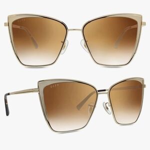 Gold and Brown Women's Sunglasses